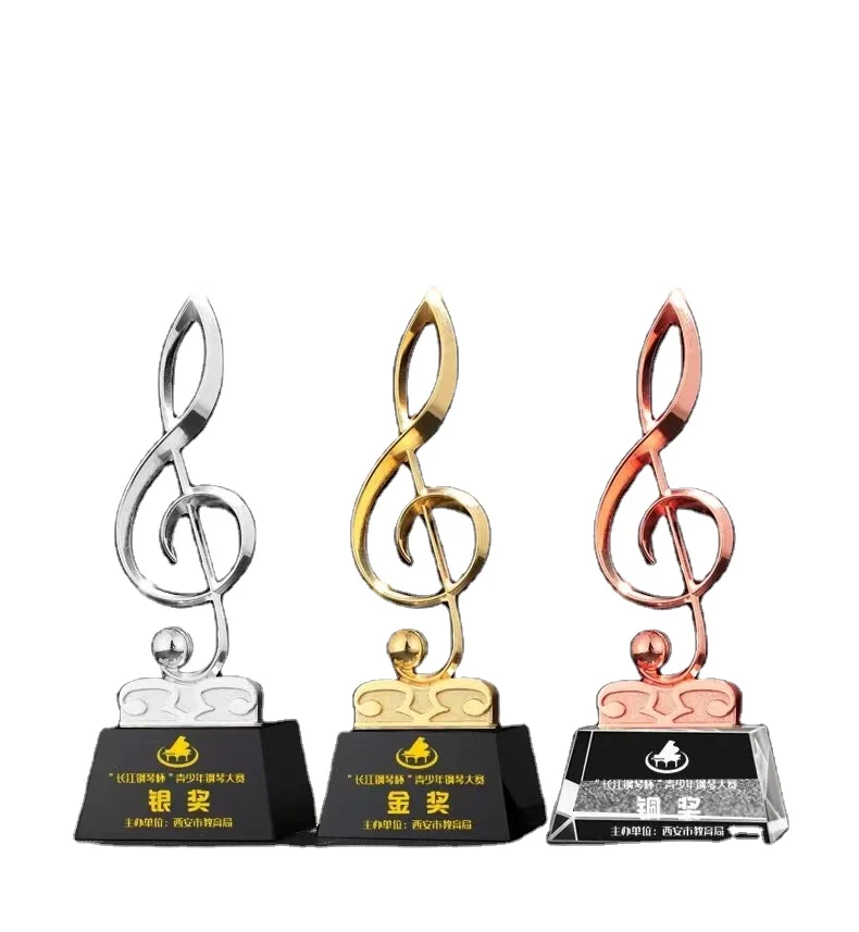 Star Thumb Diamond Award Crystal trophy medal Metal Glass Microphone Awards Crystal Music Trophy For Music Events