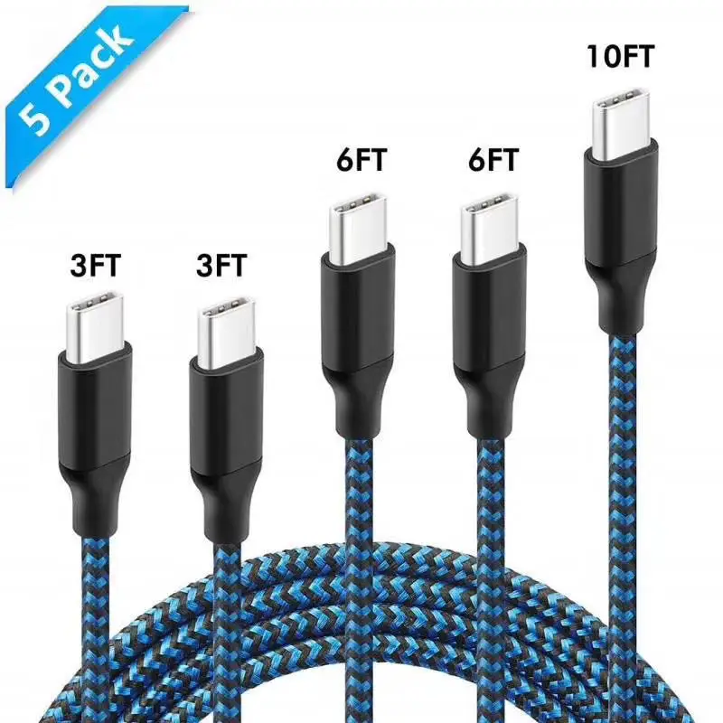 Nylon Braided micro usb Cable  3ft 6ft 10ft  Type-C fast Charger 1m 2m 3m cable for iPhone USB Cable