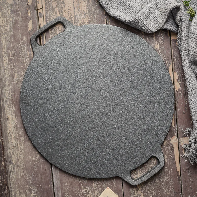 Wholesale cast iron round grill pan roasting pan cast grill fry pans