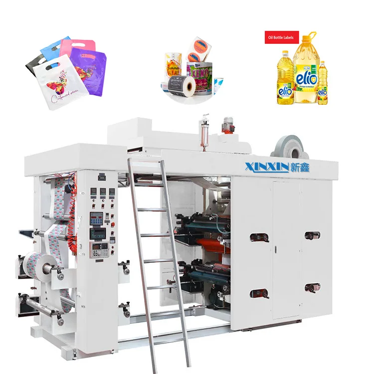 4 colors flexographic printing press flexo printing film machine