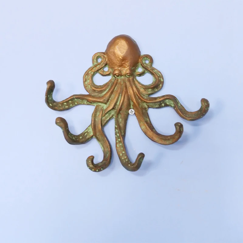 Octopus Shaped Wall Hangers Hooks in Iron Metal Hooks for Clothes Hanger Octopus Hook Home Decoration