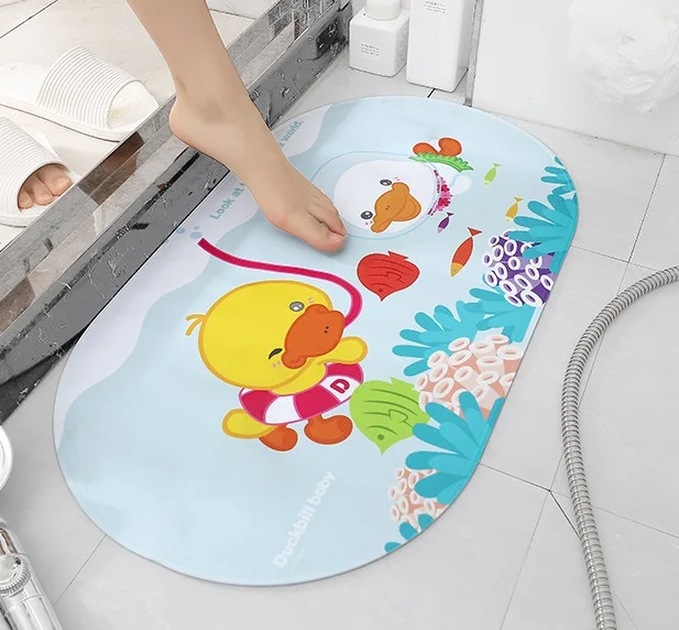 Anti Slip Soft PVC Mat Fast Drying Super Absorbent Floor Bath Mat Bathroom Carpet