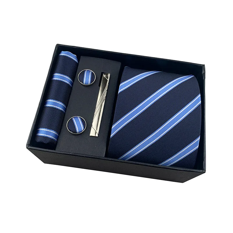 Mens Tie Set In A Box Paisley Silk Ties For Men Gifts Wedding Necktie Gravata Handkerchief Set