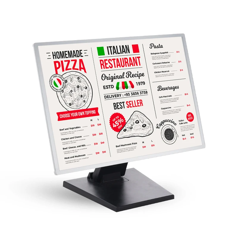 Fast Food Restaurant Menu Board LED Light Box Adjustable Menu Light Board in Cafe Table LED Box A3 A4