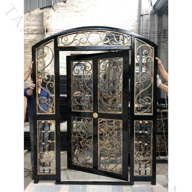 Luxury factory doors modern house main iron entrance door design metal exterior door