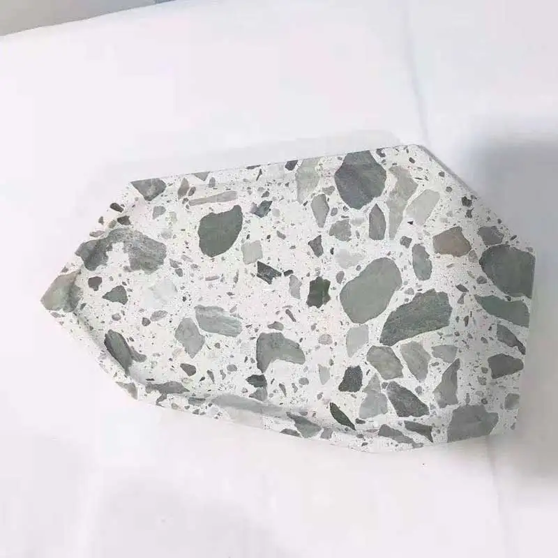  Прямоугольный поднос для терраццо из натурального камня кухонное приспособление кухонный инструмент обеденная тарелка