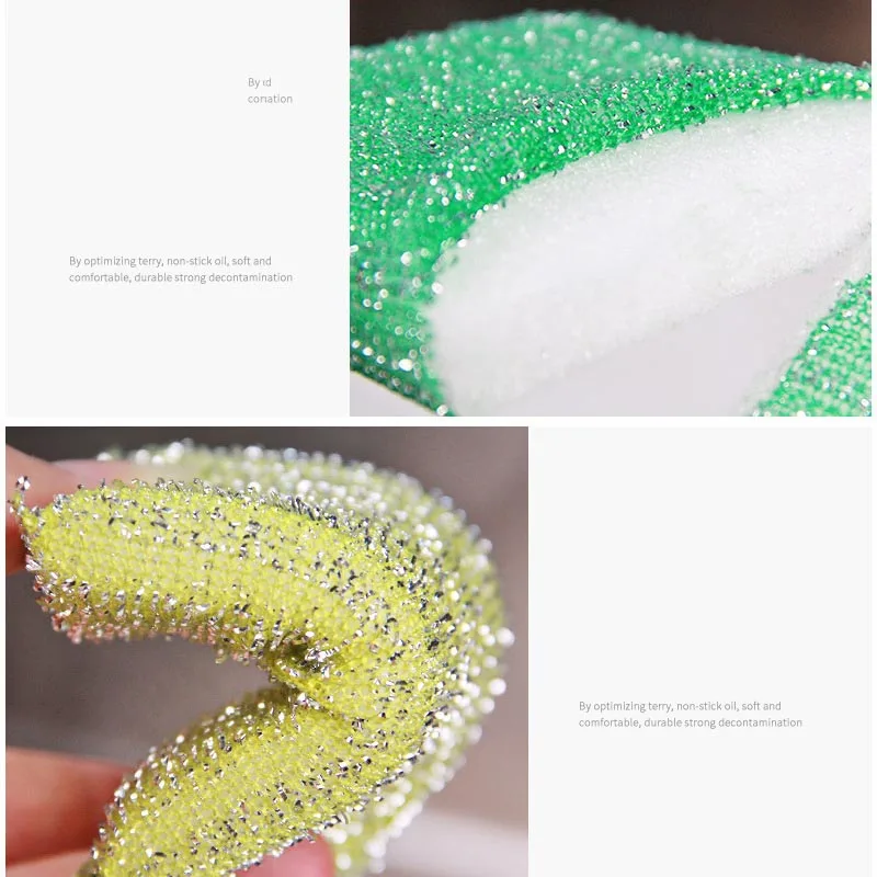 DS2857 Heavy Duty Dish Wash Kitchen Sponge for Pot Non Scratch Scouring Sponge  Steel Scrub Sponges for Dishes Metal Scrubber