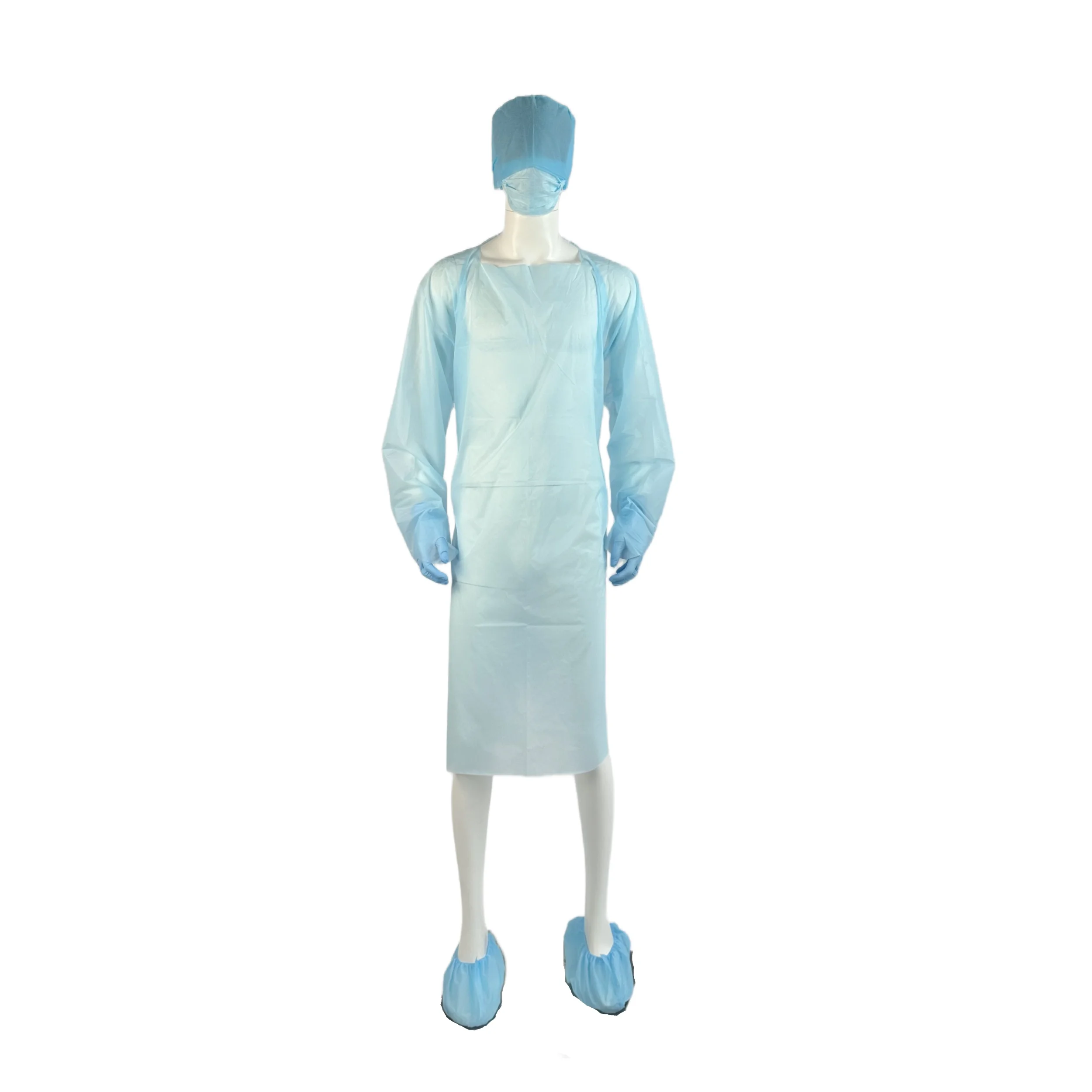 Nonwoven disposable surgical isolation coat medical isolation gown with thumb sleeve