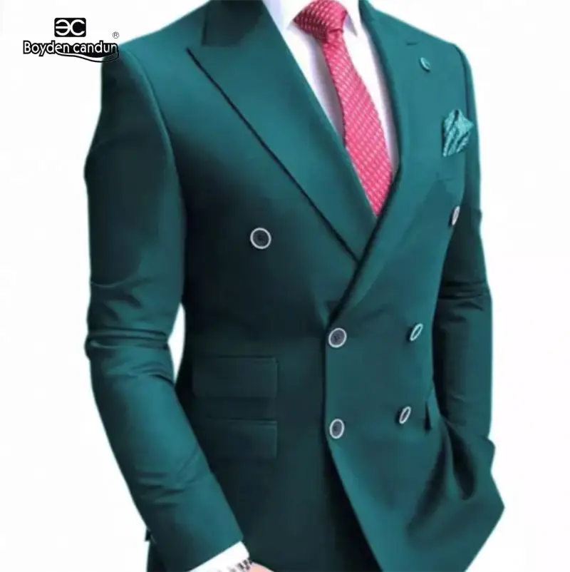 
Suit Fabric Men Emerald Green Suits 2 Pieces Blue Black Mens Elbow Patches Tweed Wedding Fir In Expensive For Sleeve Trouser 