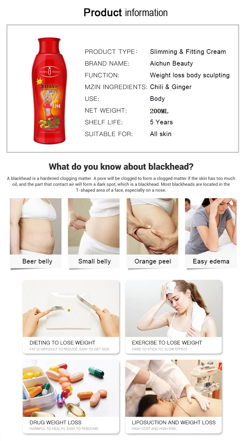 Best chili and ginger 3 day slimming cream