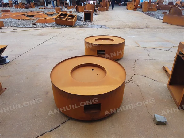 Gas Fire Place Garden Gas Round Fire Pit Gas Corten Steel  Outdoor Large Fireplace Patio Heaters for Outdoor