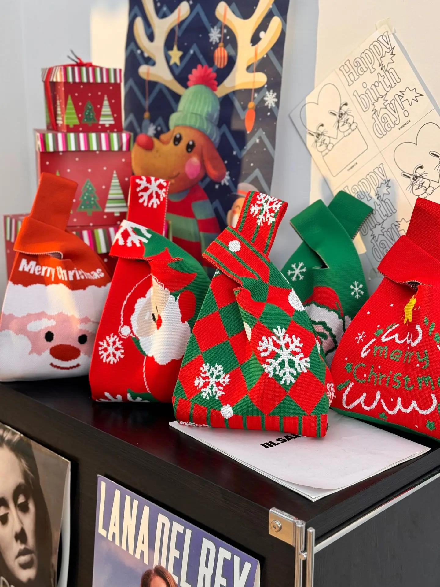 2025 Christmas Fashion Crochet Vest Knit Tote Bag Wholesale Custom Crochet Portable Girl Shopping Handbag