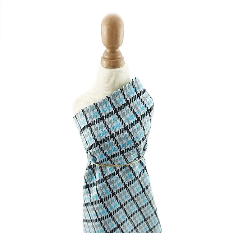 Polyester Rayon Spandex classic plaid Knitted Brushed Plaid Print Ponte De Roma Fabric For Garmen