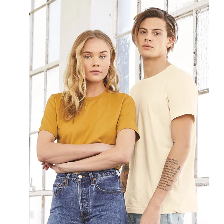 OEM Luxury Quality Plain Pure Color T-Shirts Double Stitching Short Sleeve Crew Neck Men's T-Shirts