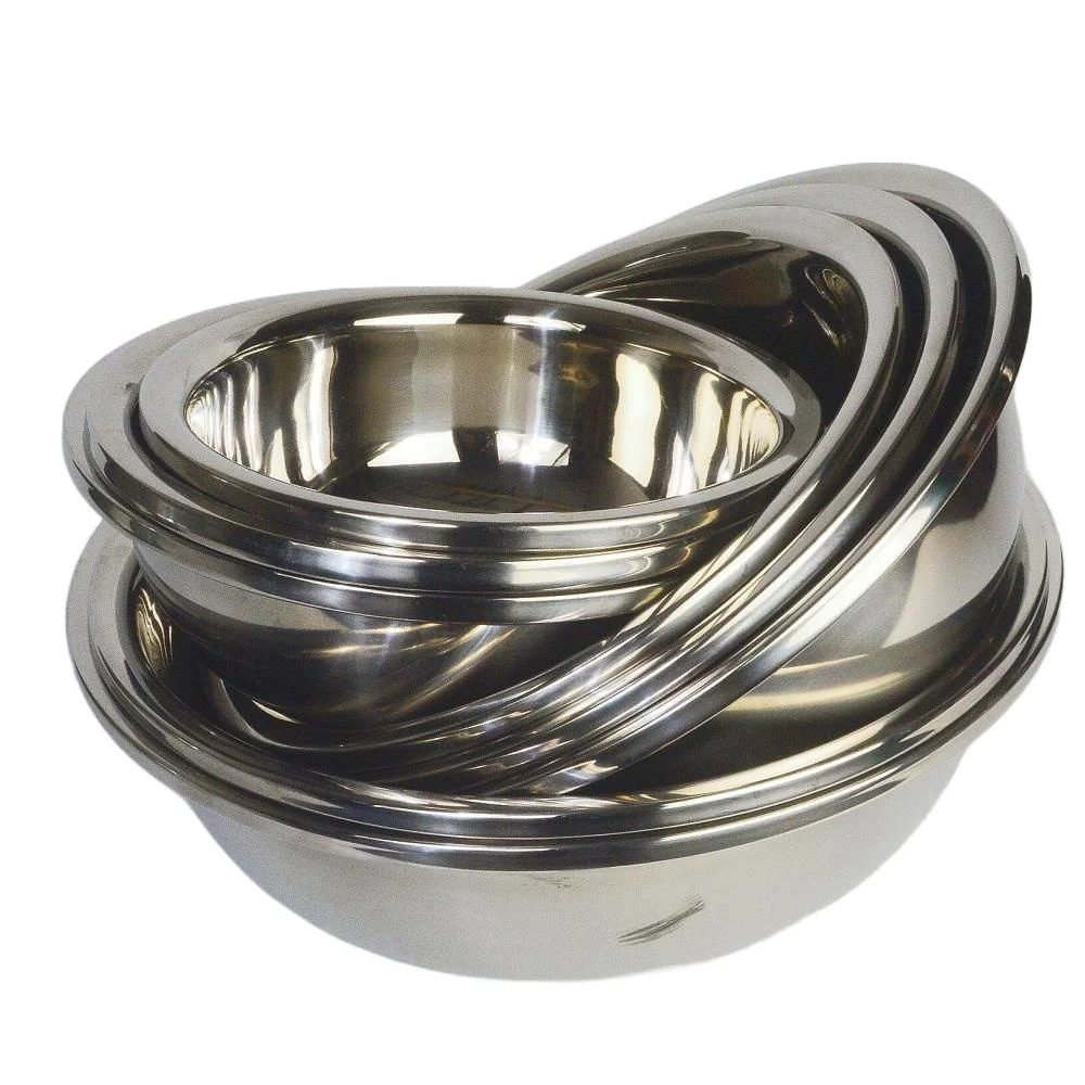 High quality full sizes stainless steel round shape salad bowl coated mixing bowl