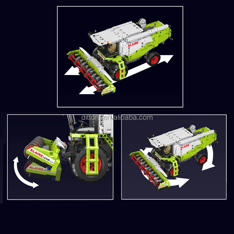 Формы King 17014S RC комбайн модель кирпича 2 4G & приложение управление ферма инженерный грузовик сборные строительные блоки игрушки
