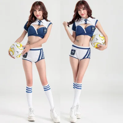New Dance Girl Group Cheerleading Costumes Women Two Piece Set Shorts Football Baby Sublimation Cheerleading Uniform