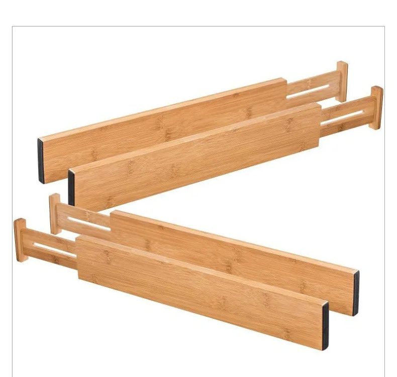 Adjustable Household Wood Cabinet Drawer Storage Bamboo Expandable Drawer Expansion Prtition