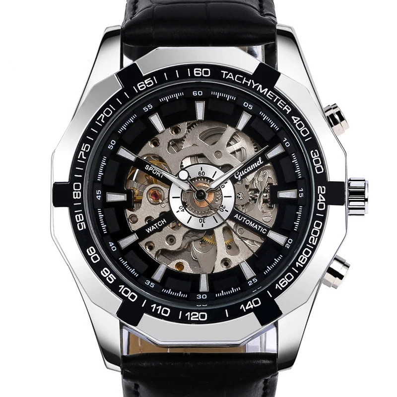 2023 LONGBAI Custom Wristwatch Waterproof Stainless Steel Skeleton Visible Men Automatic Mechanical Watches