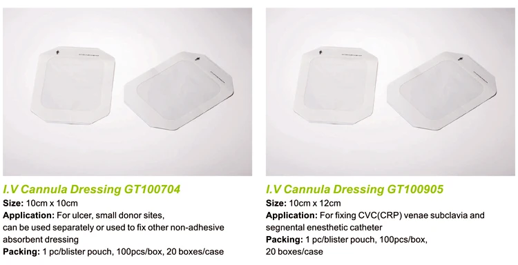 Transparent i.v cannula fixation wound dressing fixing i.v. cannula dressing