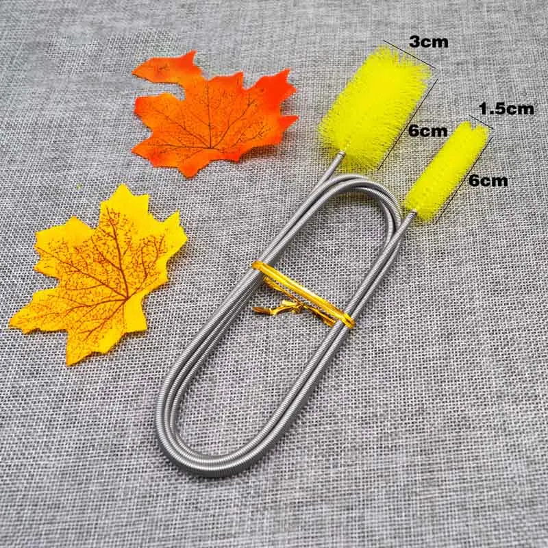 DS3995 Double-ended Bent Pipe Cleaner Brush Stainless Tube Cleaning Long Brush for Lab Fish Tank Aquarium Filter Hose Brush