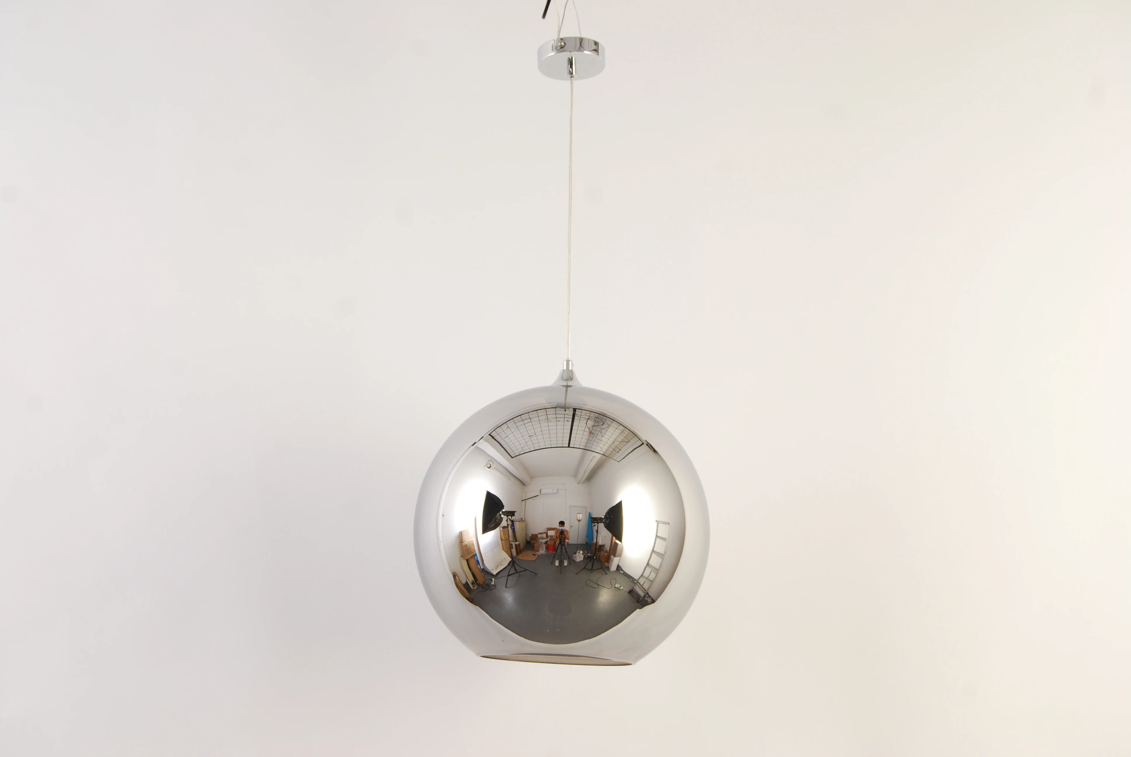 Shinny Chrome Single Glass Ball Pendant and Chandelier Lamp Luxury House