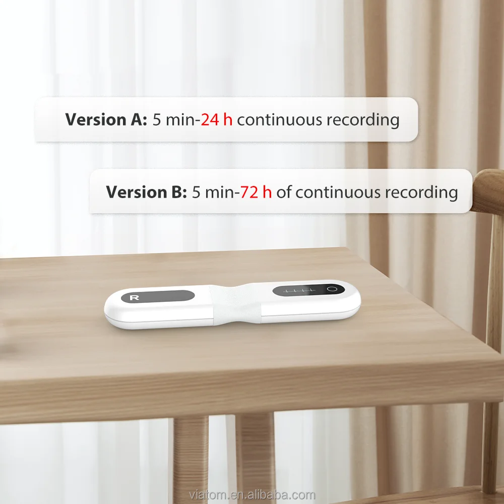 Viatom ER1-LW Single-Lead Portable Ecg Electrodes Heart Rate Monitor Chest Strap Ecg Ekg Monitor With AI-ECG Analyze