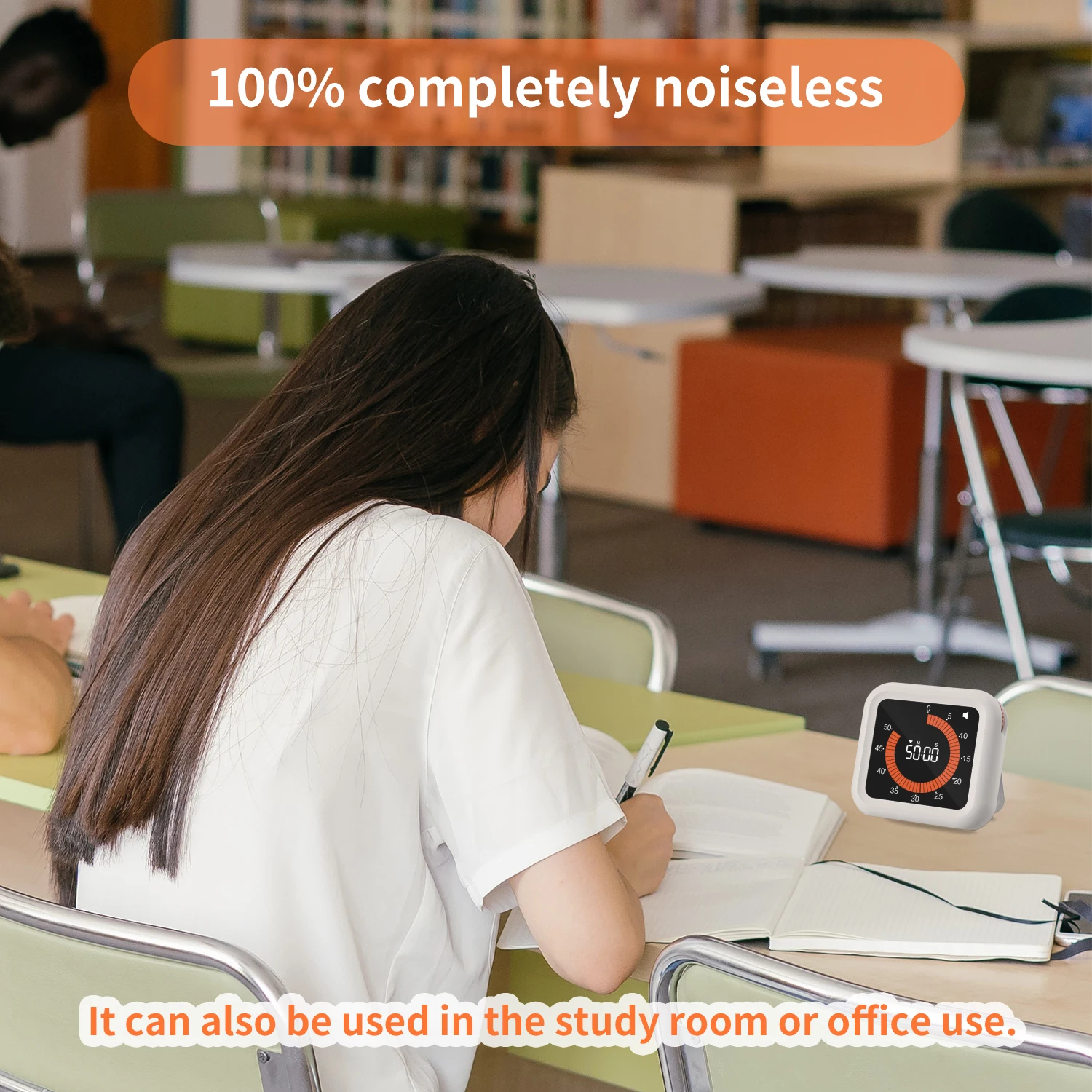 Digital Countdown Timer Silent 3 Reminders Adjustable Brightness Cooking Stand Magnetic Back Visual Timer