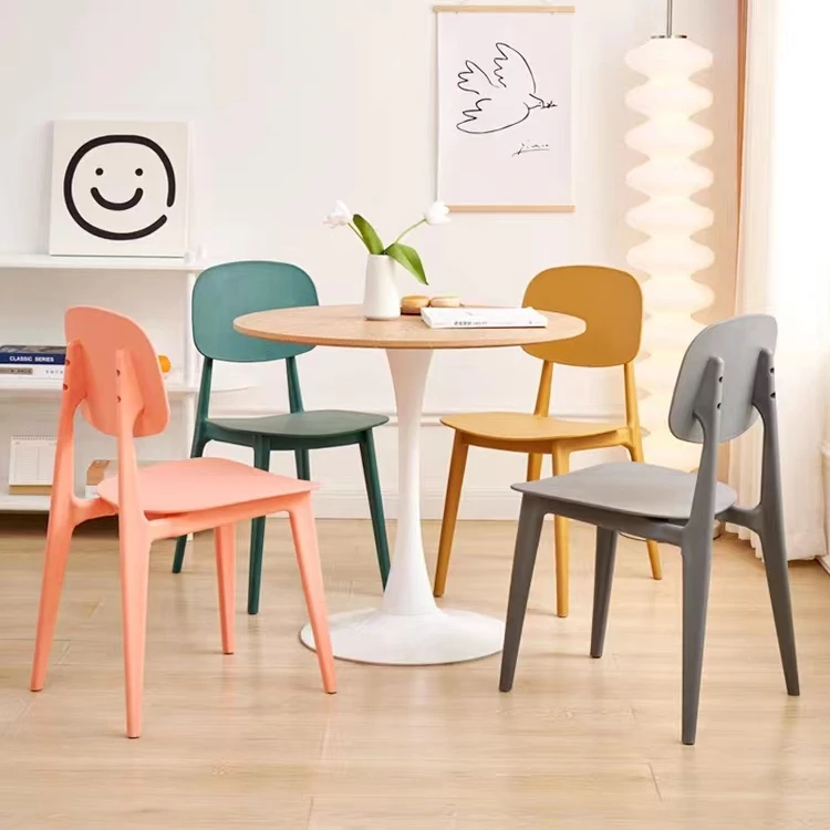 New design armless modern design colorful pp seat home leisure plastic dining chairs for cafeteria