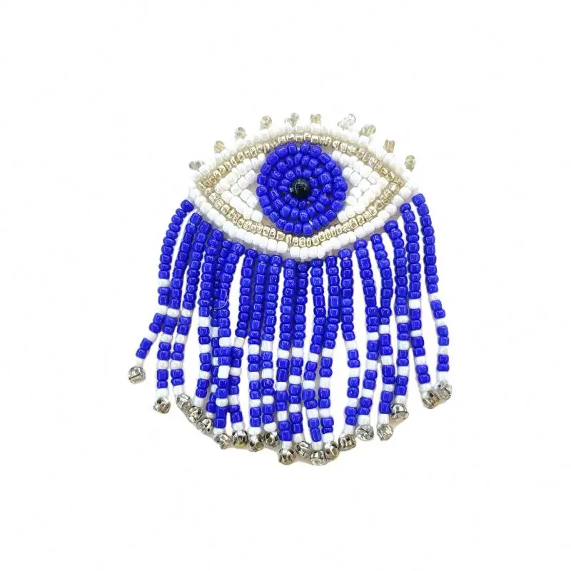 Handmade beaded eyes fruit cherry five-pointed star cross cloth decoration all matching clothing accessories patch