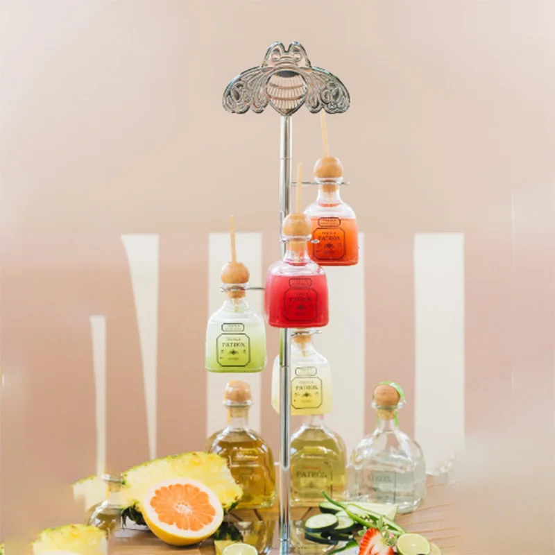 high quality gold Customized Display metal Cocktail Tequila Bottle stainless steel Stand tree