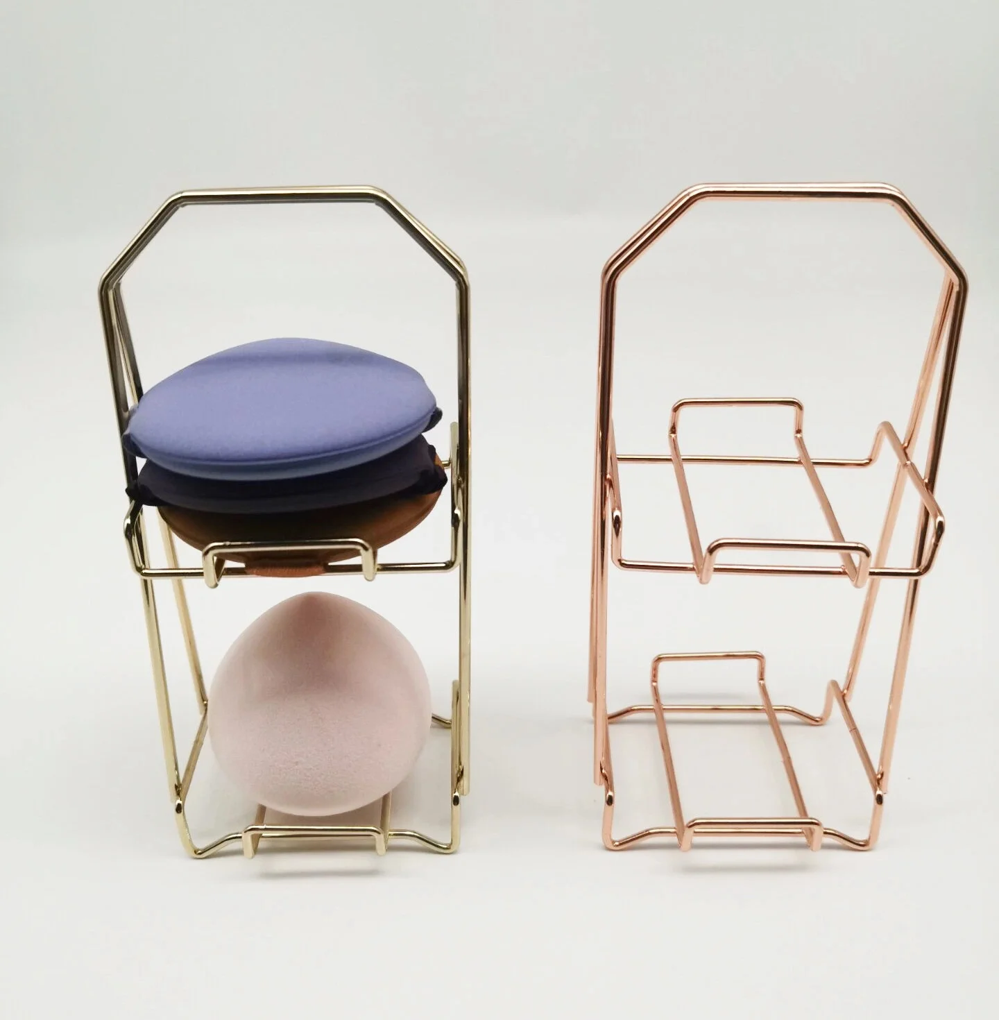 Best Selling Rose Gold Stainless Steel Beauty Makeup Blender Holder For Drying Makeup Sponge