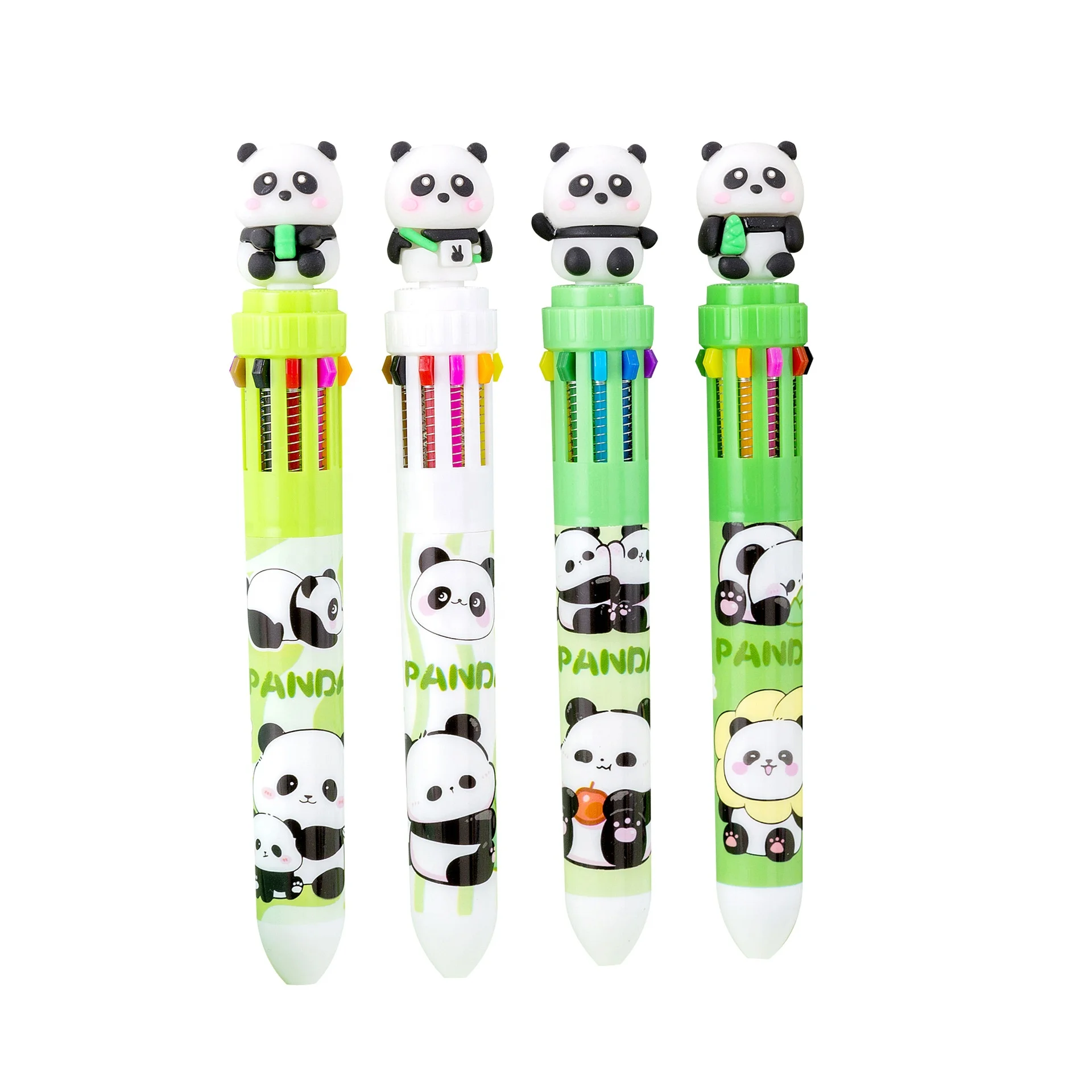 Promotional school gifts kids cartoon cute10 color ballpoint pens panda