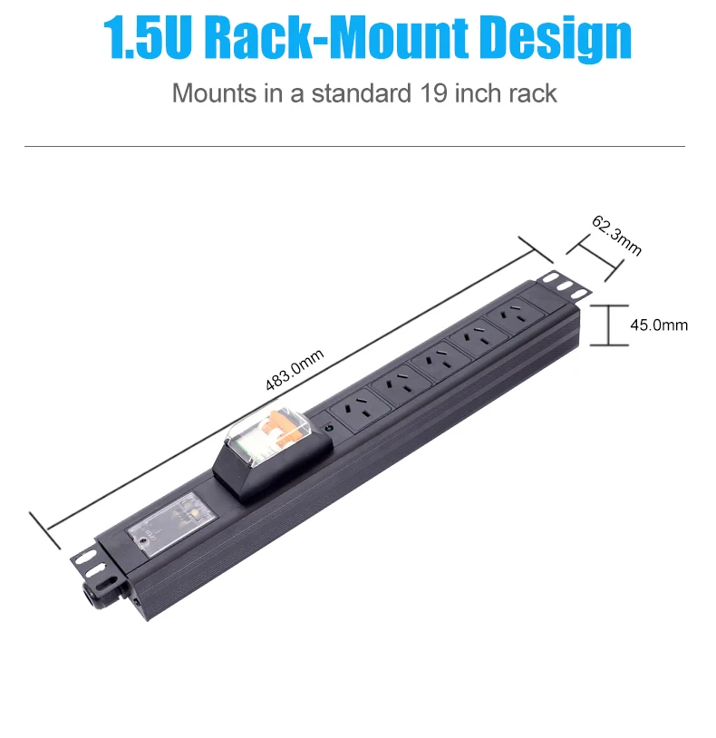 Good Price 220V 16A Rack 5 Ways Power Distribution Unit Australian Socket PDU