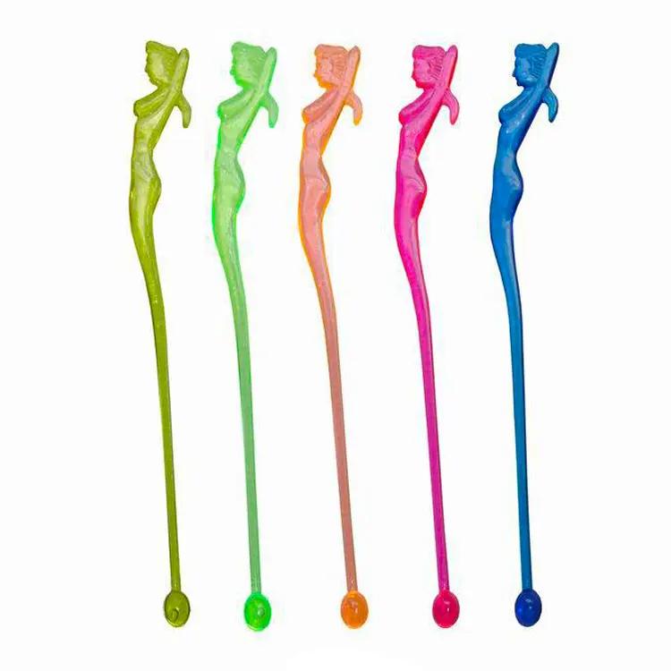 100PCS Cocktail Ice Drink Stirrers Plastic Tropical Flamingo Wholesale Swizzle Sticks