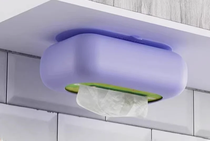 Suction Tissue Box silicone table napkin holder suction tissues wall box for bathroom