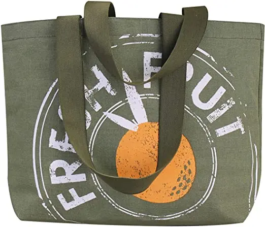 Reusable Grocery Bag Shopping Tote Cotton Canvas Multi Purpose Foldable Fashion Bags Geometry Printing Machine Washable Durable