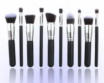 hot sell 10pcs black  Blush bronzing tt edge bh oval cosmetics brush kit