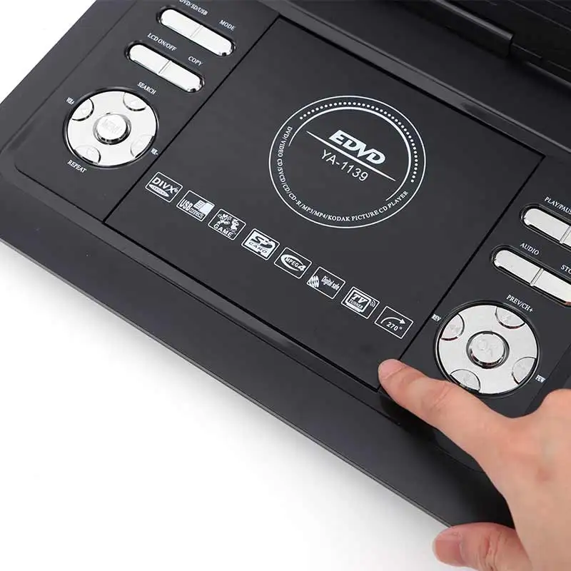 Wholesales 10.1 inch LED Portable DVD Player Outdoor Rechargeable Battery Portable DVD Player