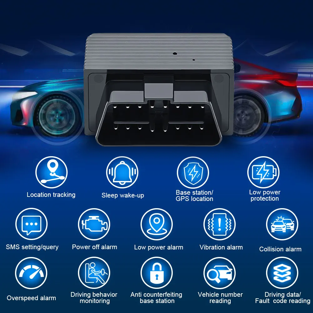 Global Version GPS Tracker Free APP SIM Card Free Online Platform Mini Plug Play OBD OBD2 Car GPS Tracker 2G Diagnostic Scanner
