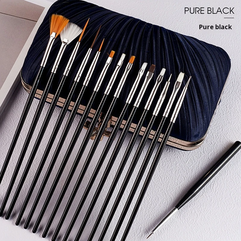 15 Pcs Nail Art Drawing Liner Brush Kit Acrylic Liquid Powder Carving Manicure Gel Brush Beauty Tools for Nail Salon