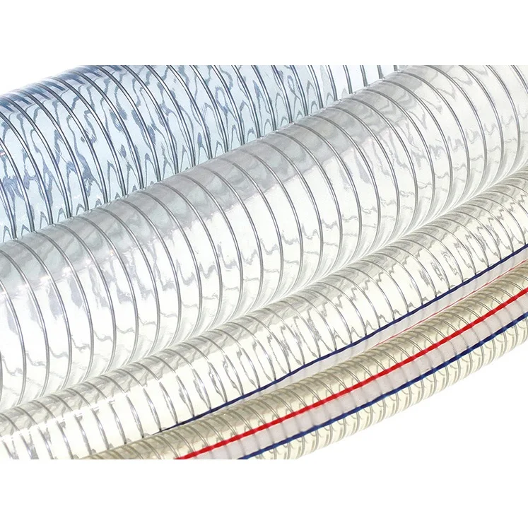 Good chemical resistance PVC steel wire hose reinforced hose pipe with spring for air and water supply lines