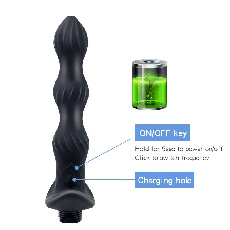 Enema Nozzle Silicone Vibrating Anal Douche Wireless Vibrator Butt Plug Vaginal Ass Cleaner Prostate Massage Bidet Sprayer