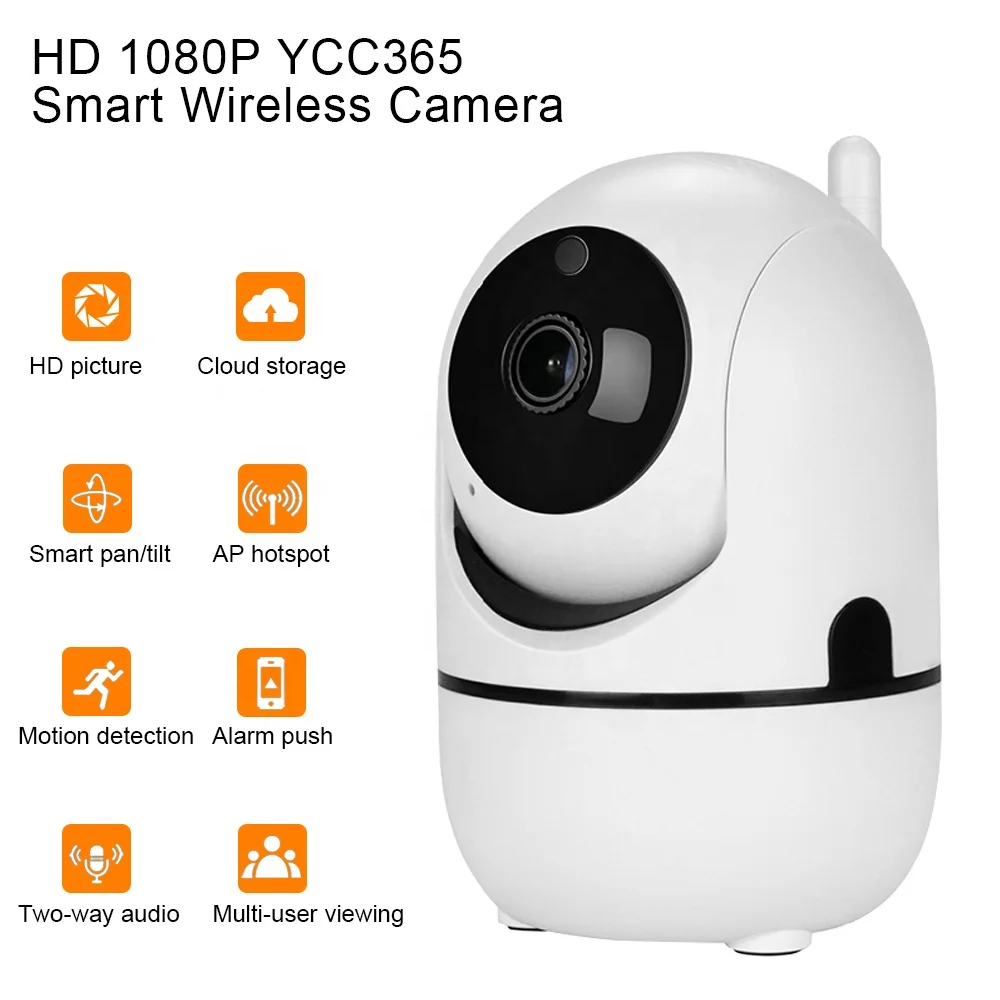 Беспроводная сетевая камера PTZ 1080P YCC365 P2P двусторонняя аудиосвязь автослежение внутренняя Wi-Fi