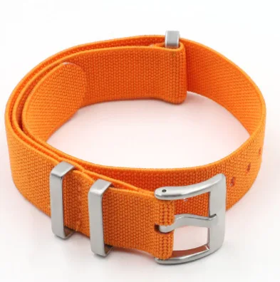 Custom Elasticated Woven Nylon Watch Strap Parachute French Marine National Sport Wrist Bracelet One Pass Elastic Watch Straps