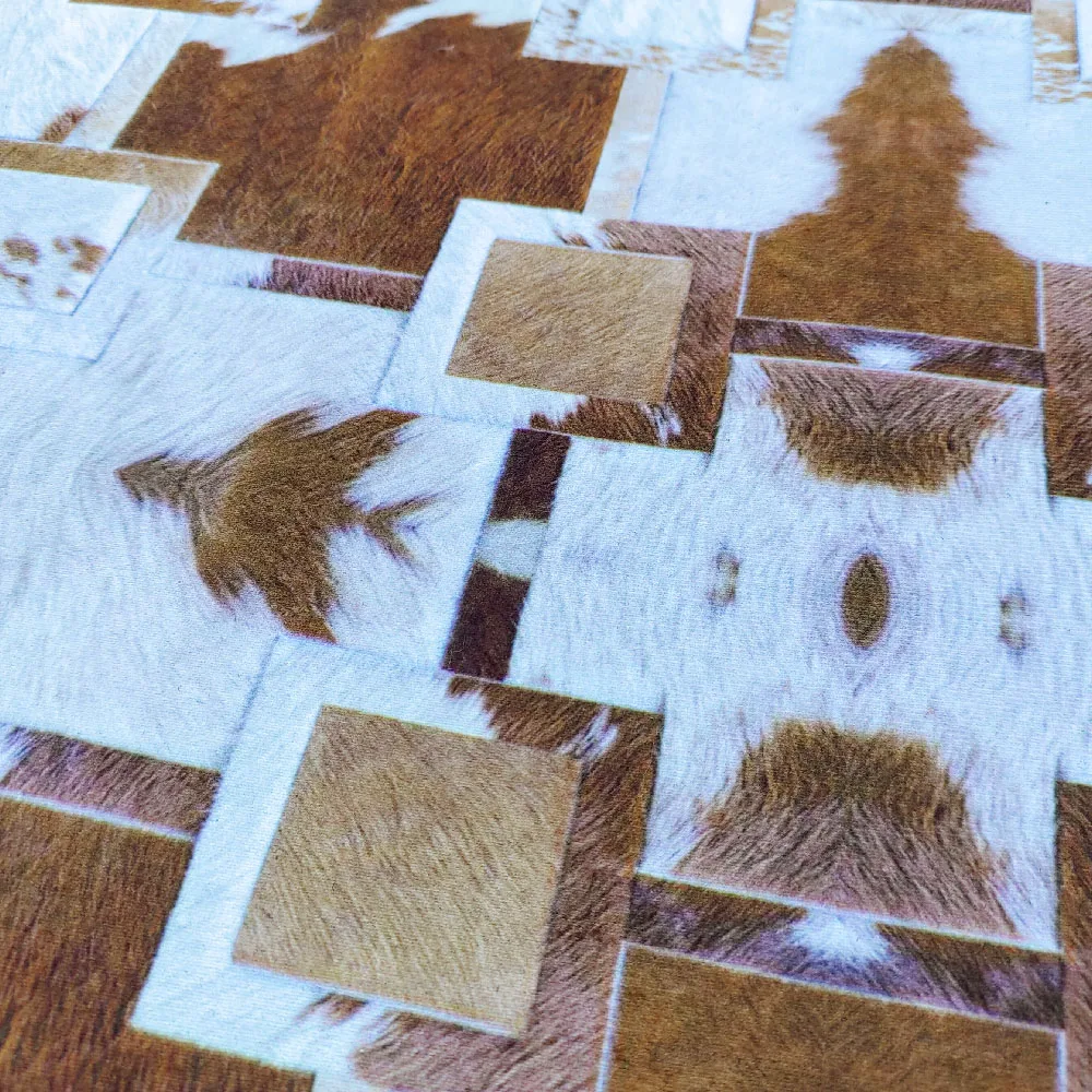 Chinese  Hot sale Wholesale Patchwork Leather Carpet High Quality Customized Colour Cowhide Rug