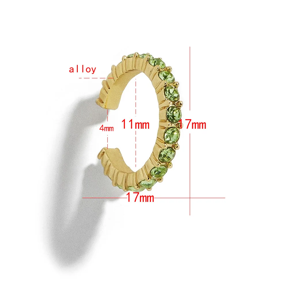 CLARMER Wholesale custom new fashion hot selling jewelry multi-color luxury 6 pcs set rhinestone cuff earrings for women