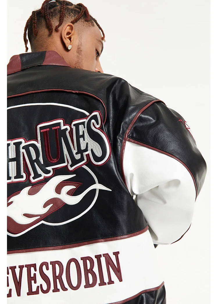 OEM/ODM High Quality Motorcycle HIp Hop Embroidery Pakistan Leather Jackets For Men