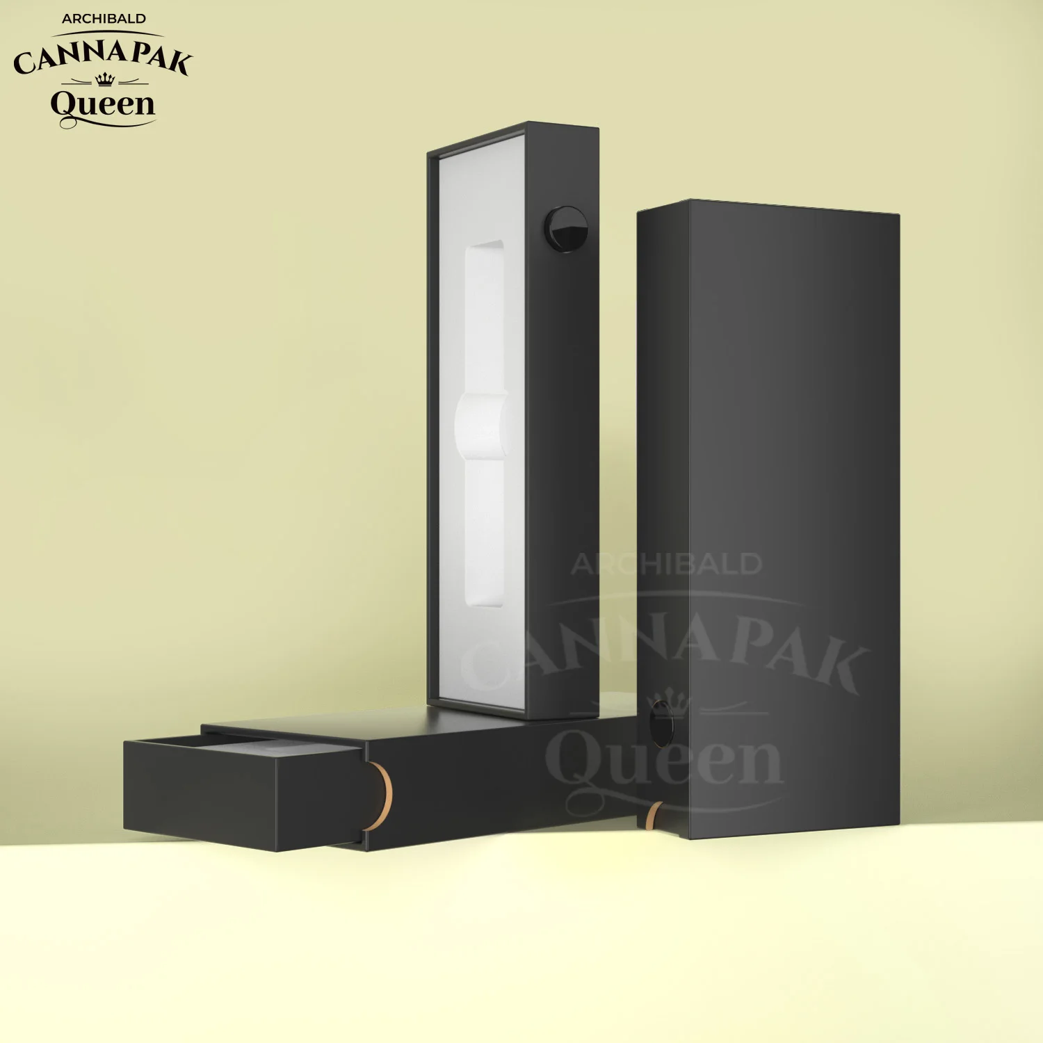 Archibald China Exported Good Quality Manufacturer Child Resistant Concentrate Oil Slide Out Cr Drawer Custom Cartridge Box