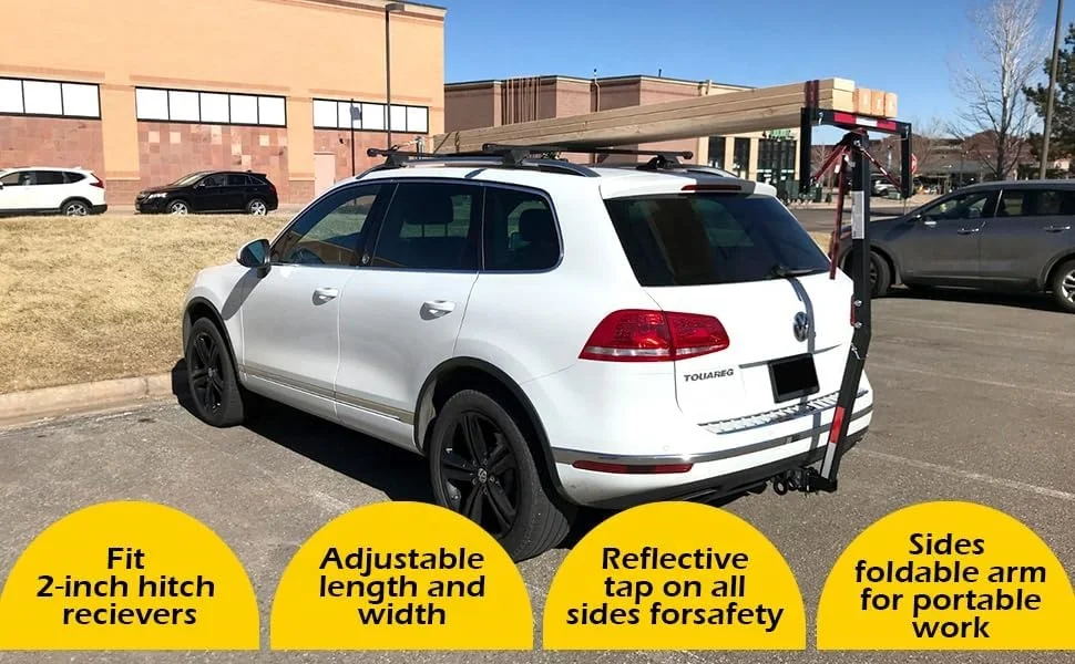 750 LBS Truck Bed Trailer Hitch Mount Extender Hitch Mount Pick Up Truck Bed Extender Extension Rack for Kayak Canoe